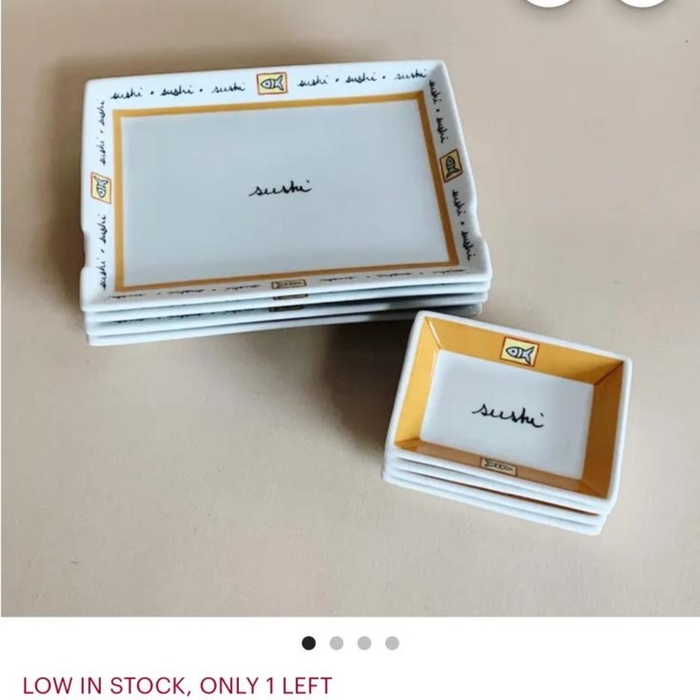 Jodie De Vivre Ceramic Sushi Dinnerware Set - White and Gold Japan